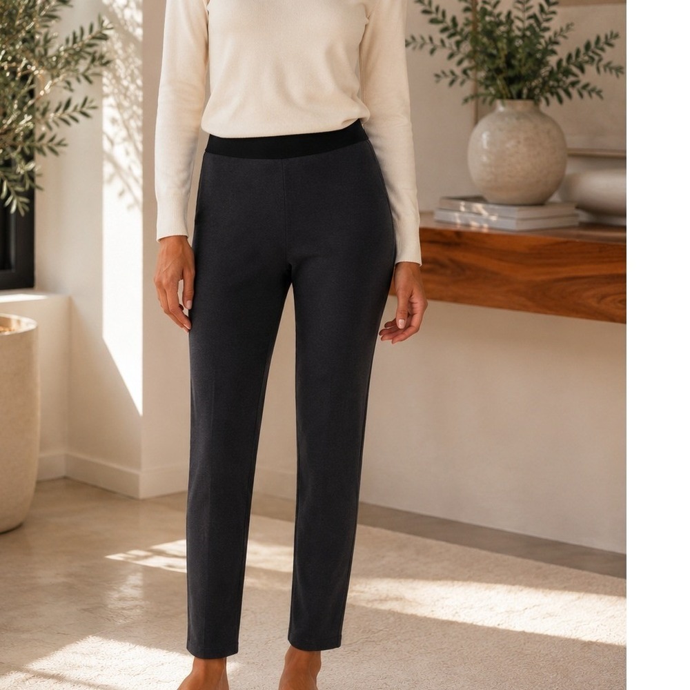 J.Crew Faux Suede Pull On Leggings Charcoal Gray Slim Fit Back Zip F5022 Size 8